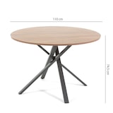 thumbnail of Table ronde ⌀110 cm, pieds croisés en métal, plateau stratifié, table à manger pour 4 personnes, pieds en X, style moderne - Carlo - Bois