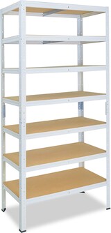 thumbnail of shelfplaza HOME 200x80x40 cm Schwerlastregal in weiß mit 7 Böden und 125 kg Traglast pro Boden