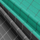 thumbnail of Baumwolle Bettwäsche 200x200 cm Petrol Grau kariert Wendeseite Reißverschluss 3 tlg