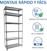 thumbnail of SimonRack Estantería Metálica, 2500x900x500 mm, 6 Alturas, Bandeja Metal, 180 kg de Punto Flexión, Antracita/Galva - Simonclick