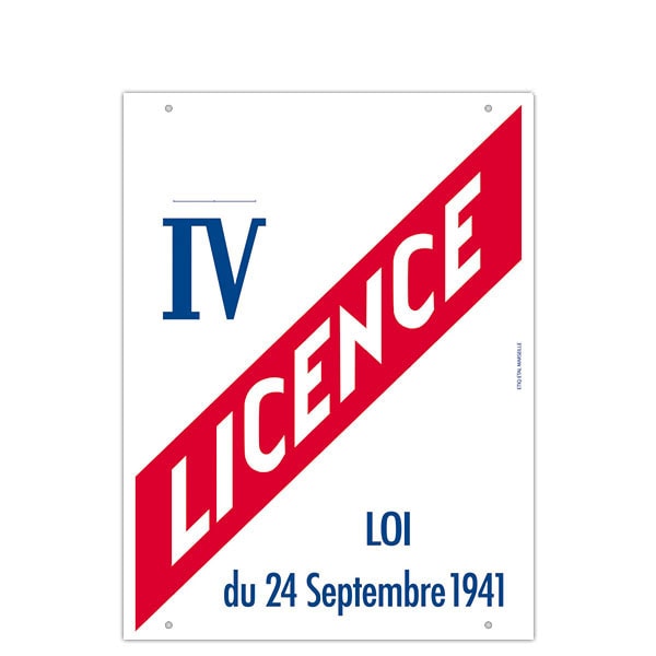Plaque de licence IV rigide + 1 planche chiffres adh. 0 à 9 15x20 cm