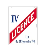 thumbnail of Plaque de licence IV rigide + 1 planche chiffres adh. 0 à 9 15x20 cm