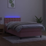 thumbnail of vidaXL Boxspringbett mit Matratze & LED Rosa 90x200 cm Samt