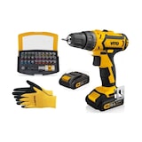 thumbnail of Aparafusadora 14.4V + 2 baterias de lítio 2Ah + 32 bits + luvas + carregador VITO e estojo