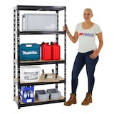 thumbnail of PROREGAL 2x Schwerlastregal Tiger | HxBxT 180x90x45 cm | Fachlast 265kg | Schwarz | Stecksystem Lagerregal Regalsystem 2 Stk.