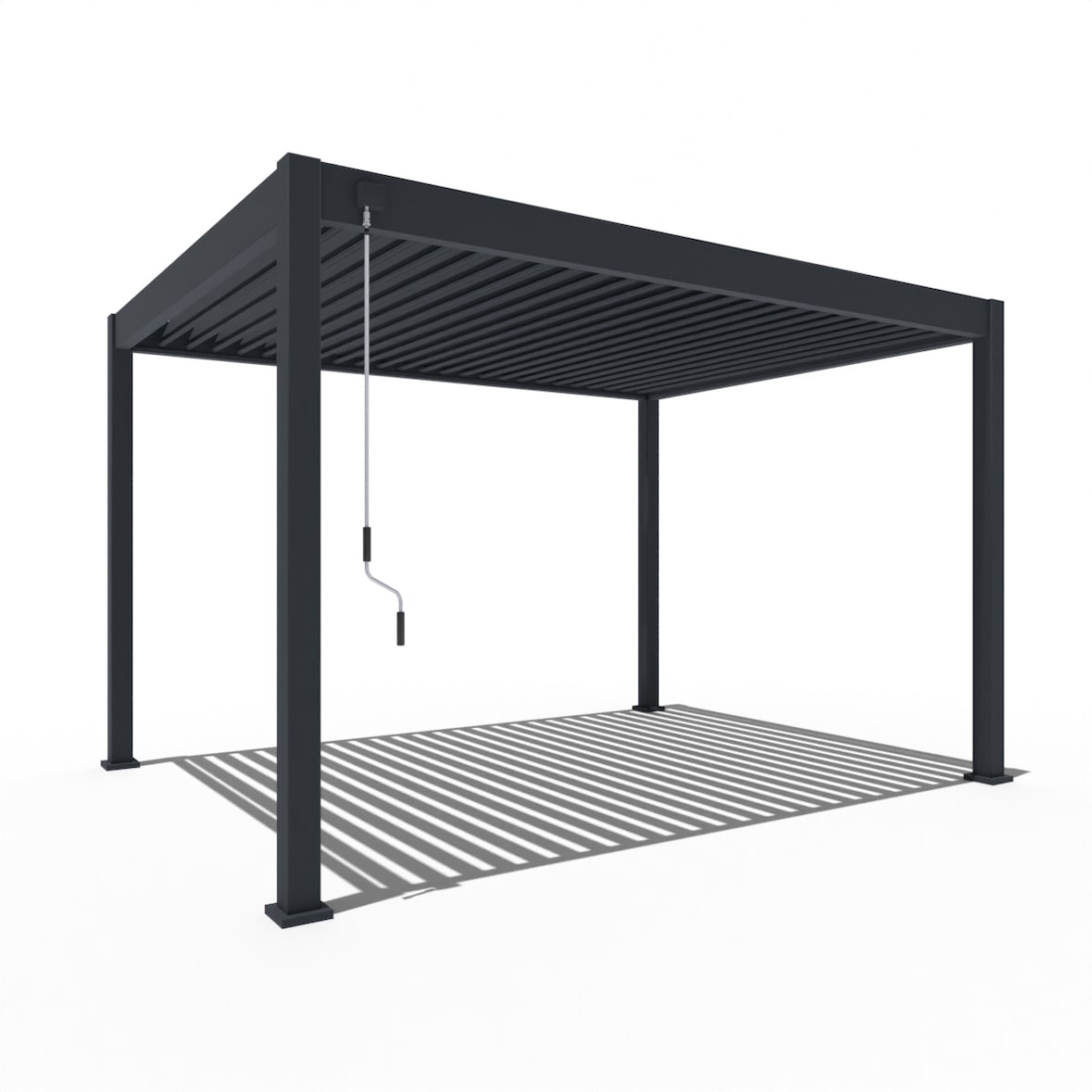 Weide Deluxe | Pergola Voll Aluminium freistehend | 3 x 4 M | Lamellendach anthrazit