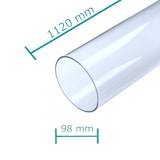 thumbnail of Quartz Glasröhre Glas Tube Heizpilz Pelletfackel Länge 1120 mm Durchmesser 98 mm - hitzebeständig bis zu 1400 Grad