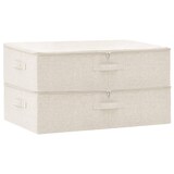 thumbnail of vidaXL Aufbewahrungsboxen 2 Stk. Stoff 70x40x18 cm Creme