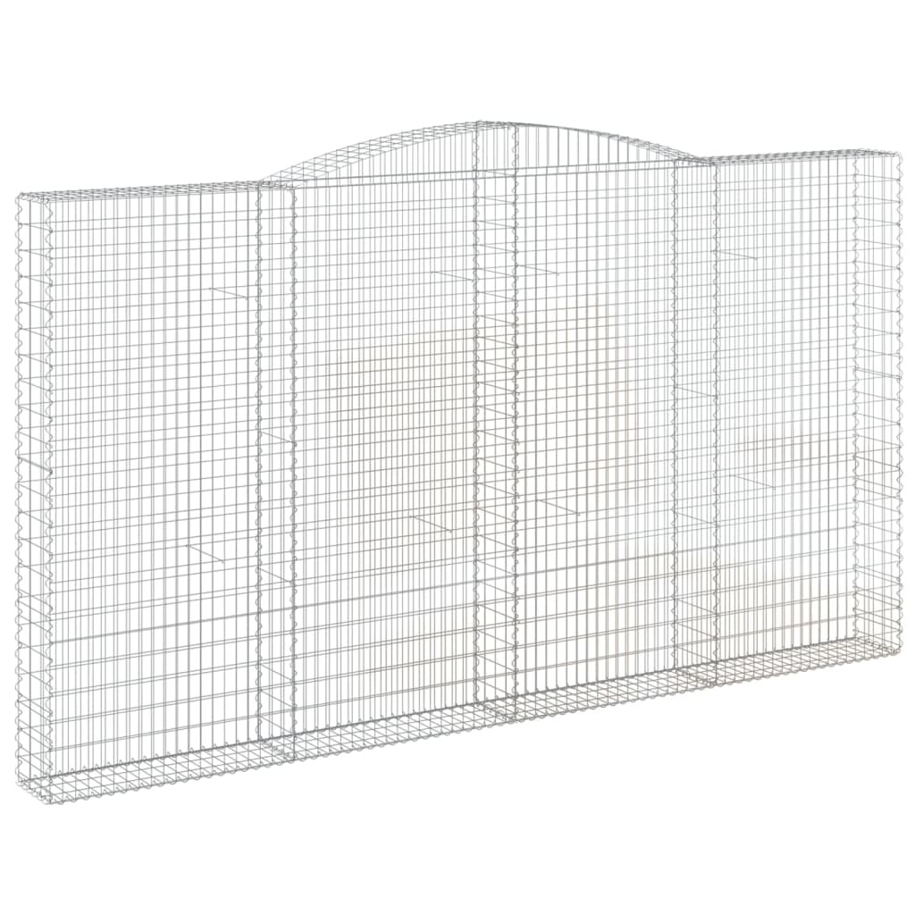 vidaXL Gabionen mit Hochbogen 9 Stk. 400x30x220/240cm Verzinktes Eisen
