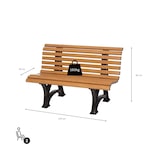thumbnail of PROREGAL Gartenbank Jamaika | 2-Sitzer | Holzoptik | HxBxT 80x120x64cm | UV-beständiger Kunststoff | Parkbank Sitzbank Gartenbänke  Terrasse