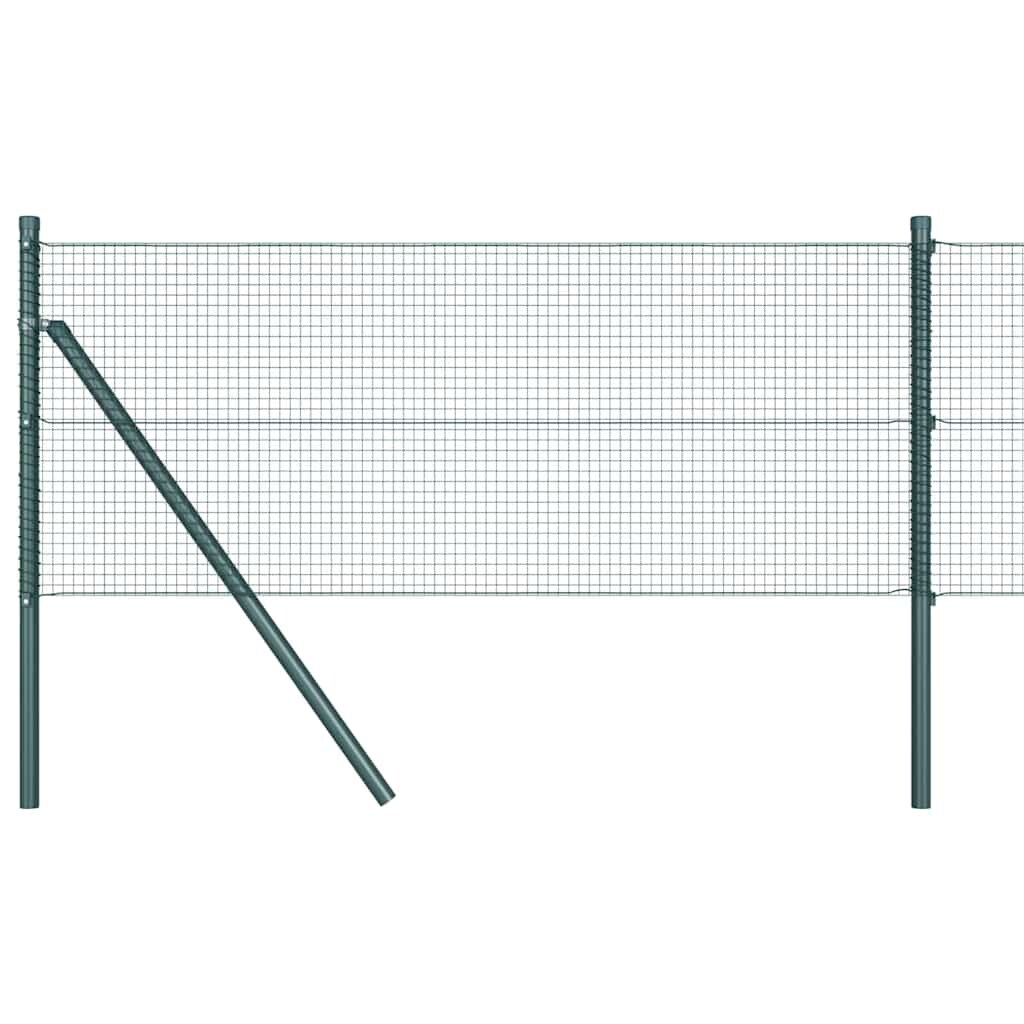 vidaXL Zaunpfosten Grün 10 x 0,6 m (16 x 16 mm Netz) Stahl und PVC