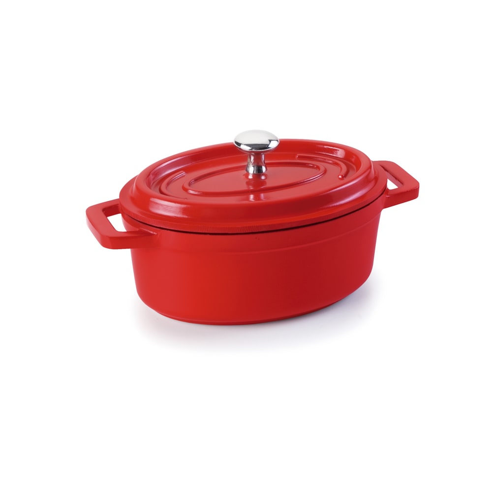 Lacor - 25911 - Ovale gietaluminium braadpan 11,5 x 7,5 cm - Rood