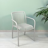 thumbnail of Set balcon avec table ronde en métal, 2 chaises en polypropylène avec accoudoirs empilables, gain de place pour jardin - Nathan+Simona/Sable