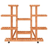 thumbnail of Helloshop26 - Portavasi/fioriera con ruote 110 x 25 x 115 cm legno massello di abete marrone 02_0045226