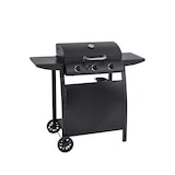thumbnail of aro 3-Brenner Gasgrill, Grillfläche 33 x 55 cm, fahrbar, Ablagetisch, Stahl, schwarz