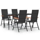 thumbnail of vidaXL 5-tlg. Garten-Essgruppe Schwarz und Braun Poly Rattan