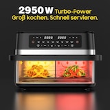 thumbnail of 11L XXL Heißluftfritteuse, 2950W, Sichtfenster, Doppelkammer mit Trennwand, LED-Touch, 8-in-1, Spülmaschinenfest