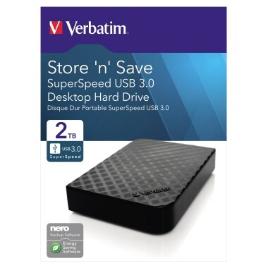 Verbatim Festplatte Store'n'Save 47683 extern 2TB USB3.0 schwarz