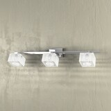 thumbnail of Toplight Metropolitan 3-lichts wandlamp met G9-fitting, chromen structuur en bewerkt glas, modern design 55x10x12cm