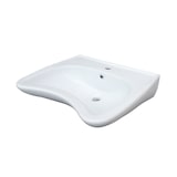 thumbnail of Belvit Behindertengerechtes Design Waschbecken 60 cm Weiß Keramik mit Hahnloch & Überlauf – Wandmontage Bad & WC