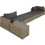 thumbnail of tectake Conjunto de salón de ratán con estructura de aluminio San Domino  Natural