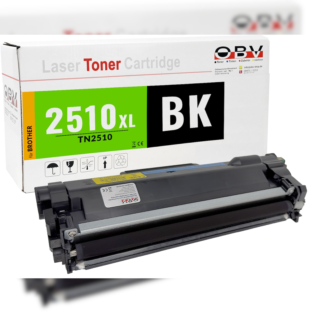 OBV Toner Schwarz XL kompatibel zu Brother HL-L2865dw - Ersetzt TN-2510XL - ca. 3.000 Seiten