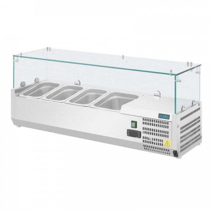 Polar Series G gekoelde vitrinekast voor op het aanrecht, geschikt voor 3x Gn1/3 + 1x Gn1/2