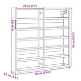 thumbnail of vidaXL Vitrinekast 60x8,5x58 cm bewerkt hout sonoma eikenkleurig