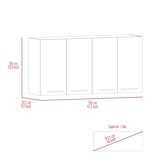 thumbnail of Móvel de parede para cozinha Paris em melamina Paris com 4 armários e 2 prateleiras
