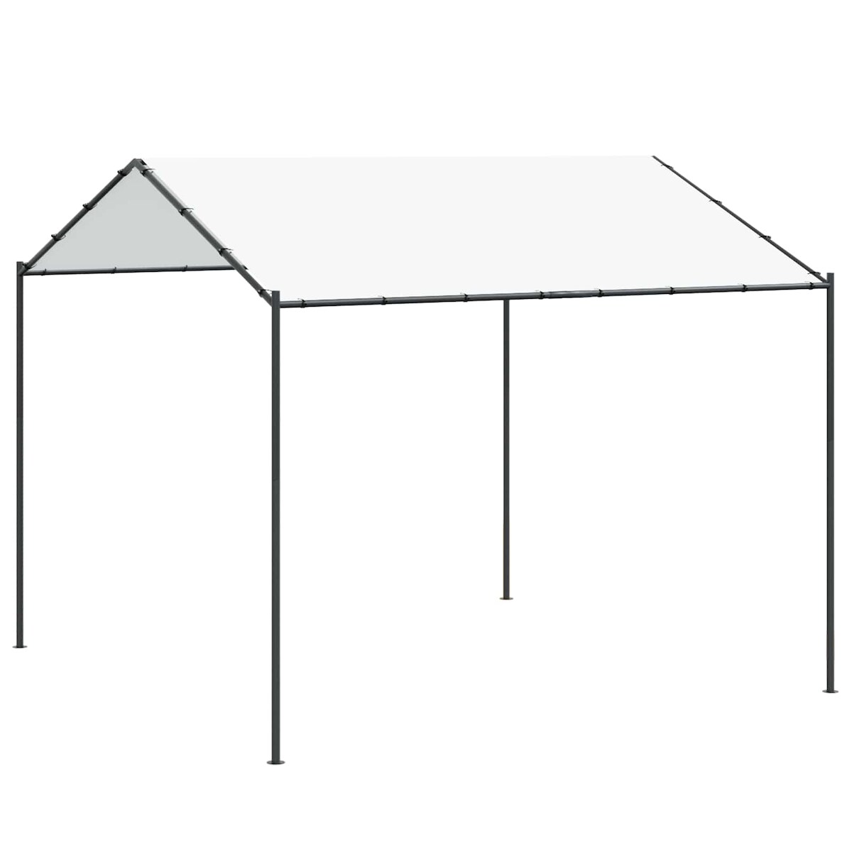 vidaXL Pavillon 4 x 4 x 2,6 m Weiß Stahl und Polyester 180 gsm