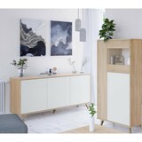 thumbnail of Dmora Credenza Arvada, Madia moderna a 3 ante e ripiani, Buffet da cucina, Buffet di design da soggiorno, 154x40h75 cm, Rovere e Bianco