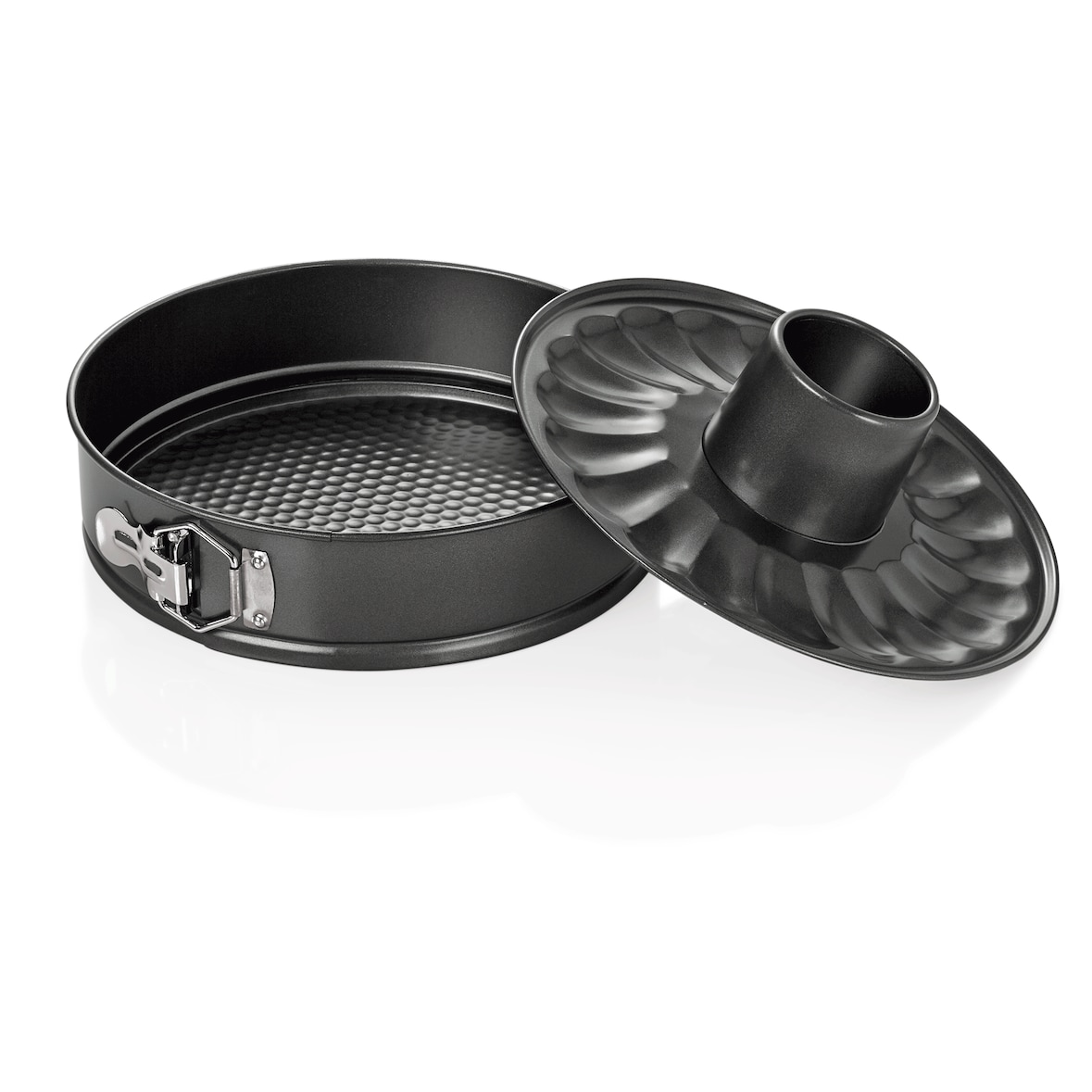 WAS Germany - Springform, Rohrboden, PTFE Antihaftbeschichtung,  2 verschiedenen Böden, Ø 25 cm, Höhe 6,5 cm, Stahl