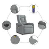 thumbnail of vidaXL Elektrischer Massagesessel mit Aufstehhilfe Hellgrau Stoff