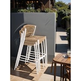 thumbnail of METRO PROFESSIONAL Cadeira de bar empilhável Lario, alumínio/poliuretano, design de corda, branco