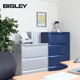 thumbnail of BISLEY Hängeregistraturschrank mit Schloss aus Metall in lichtgrau, 4 Schubladen, doppelbahnig - Hängeregisterschrank abschließbar, Hängeregistratur