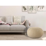 thumbnail of Pouf Outdoor ø 55 o. 45cm Bodenkissen Sitzpouf Hocker wetterfest pflegeleicht & nachhaltig : ø 45 cm creme - warm sand
