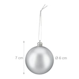 thumbnail of Relaxdays Weihnachtskugeln 100er Set, Weihnachtsdeko, mattes Design, Christbaumkugel, Tannenbaumschmuck ∅ 6 cm, silber