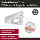 thumbnail of Paulmann Éclairage sous-meubles LED Trias Détecteur de proximité Kit de 3  3x2,7W 135x132mm 3x185lm 230/12V  Acier brossé 92125