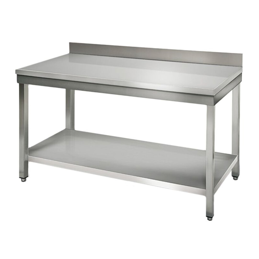 Gasfrit - Mesa de trabajo de acero inoxidable   2 estantes  profesional 1200  x 600 x 850 + 100 mm