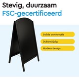 thumbnail of BRASQ Krijtstoepbord Elegance Zwart - 70x130 CM - Krijtbord - Reclamebord - Stoepbord - Dubbelzijdig - voor Binnen en Buiten - Horeca