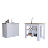thumbnail of TUHOME Conjunto Phoenix de Cocina, Isla de Cocina + Mueble de Cocina con fregadero, 90/90 cm Al X 103/100 cm An X 70/50 cm P, Blanco / Duna