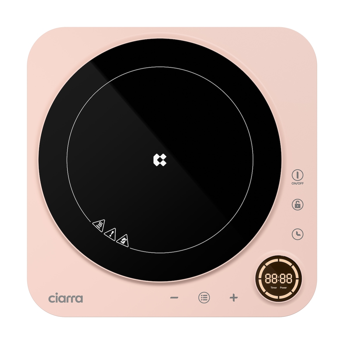 CIARRA Donut Piastra Induzione Singola Induzione 8 Livelli Timer Rosa VM1TIHA-P