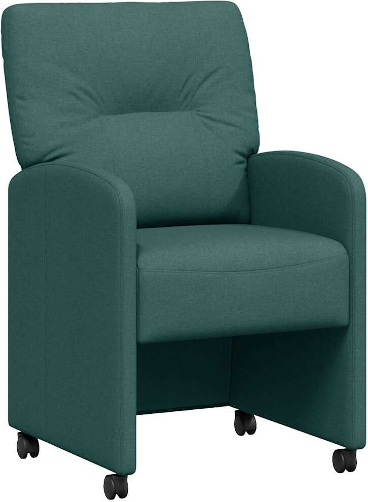 vidaXL Esszimmerstühle mit Rollen 2 pcs Dunkelgrün 57 x 67 x 95 cm