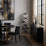 thumbnail of Design Aluminium Weinregal 27 Flaschen in Silber 31x98x14 cm, Flaschenregal Wein Zubehör hoch modern, Metall Deko Weinflaschen Halter Schmal Küche