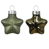 thumbnail of 12 Christbaumschmuck Sterne Glas 4cm Glassterne matt & glänzend Christbaumkugeln Weihnachtsbaumkugeln Christbaumschmuck Weihnachtsbaumschmuck Rosmarin
