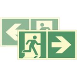 thumbnail of Notausgang links/rechts doppels., Kombi, ISO 7010, Alu, nachl.,160-mcd,400x200mm