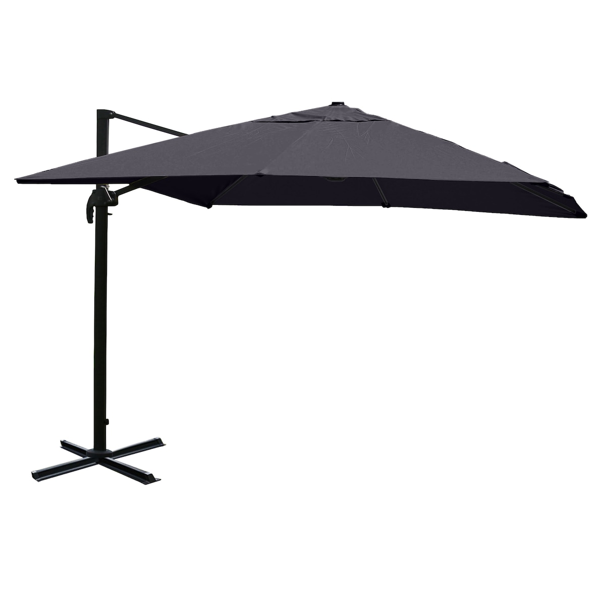 Gastronomie-Ampelschirm HWC-A96, Sonnenschirm, 3x3m (Ø4,24m) Polyester/Alu 23kg ~ anthrazit ohne Ständer