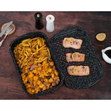 thumbnail of Graniteware - Set de 3 pièces : Plat à four, plateau perforé et grille - Acier émaillé et inox