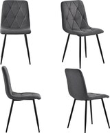 thumbnail of Merax Esszimmerstühle (4-st), 4-Sätze gepolsterter Stuhl Design Stühle, Twill Leinen Esszimmerstühle, Leinen Metallrahmen Sitze, Dunkelgrau