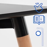 thumbnail of Mesa de cozinha Viborg preto/60 cm